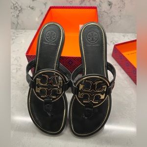 Tory Burch Metal Miller Calf Leather Sandal